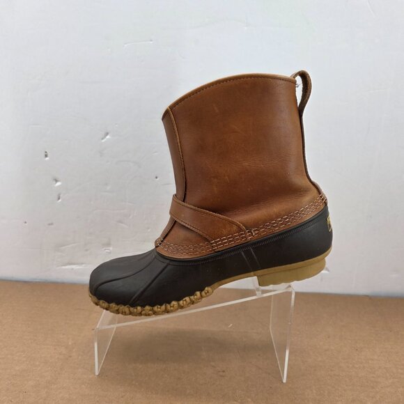 LL Bean Vintage Mens Lounger Duck Boot Engineer Buckle Leather Rubber Maine Sz 9 - Picture 6 of 13